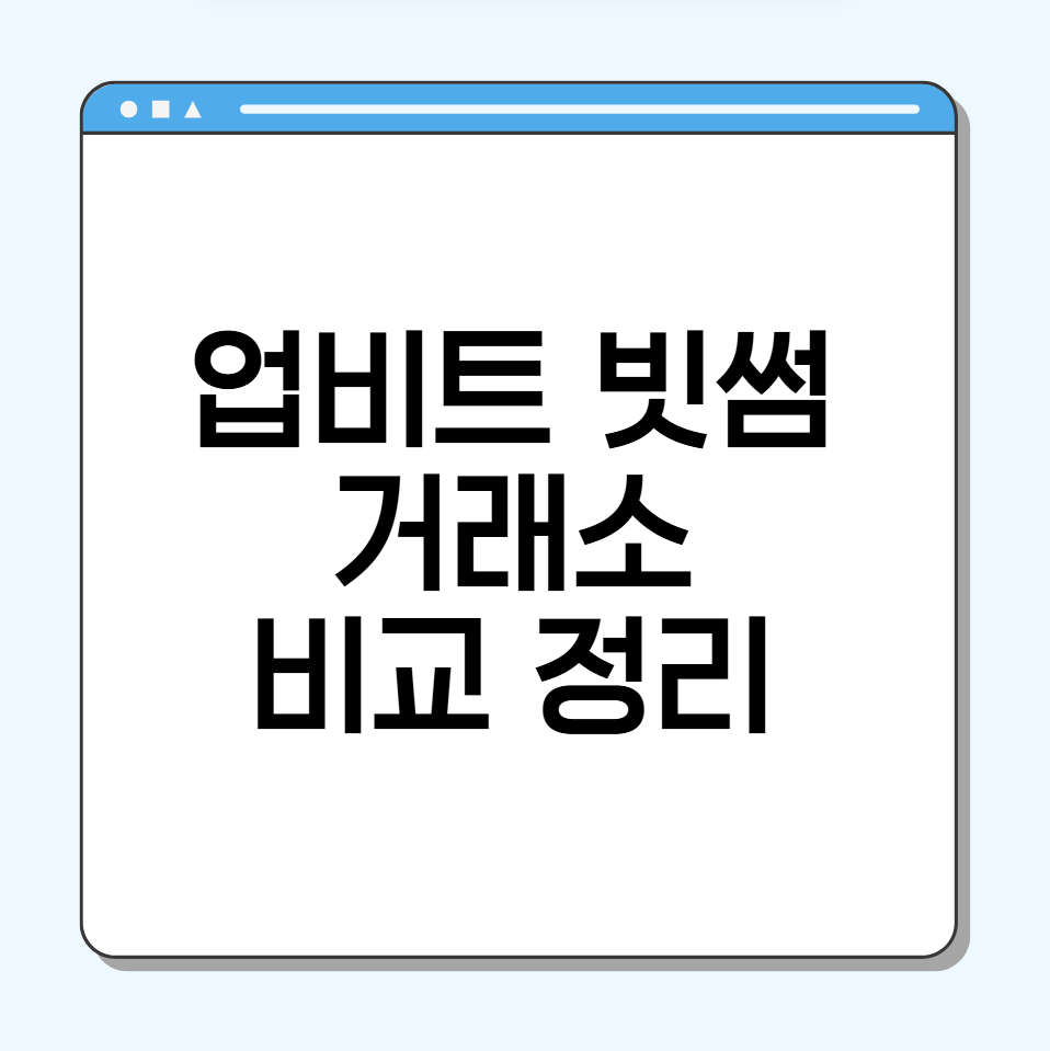 업비트 빗썸 거래소 비교