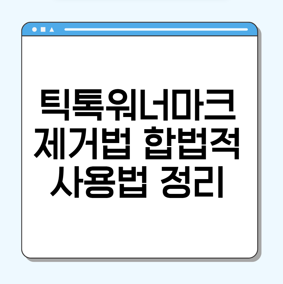 틱톡 워터마크 제거
